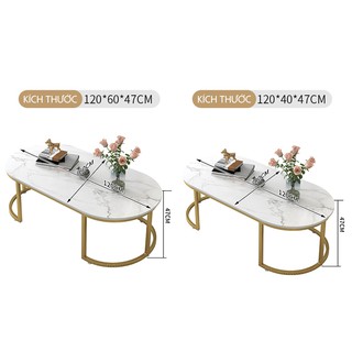 Bàn Trà Sofa, Bàn Vân Cẩm Thạch Cỡ 120Cm