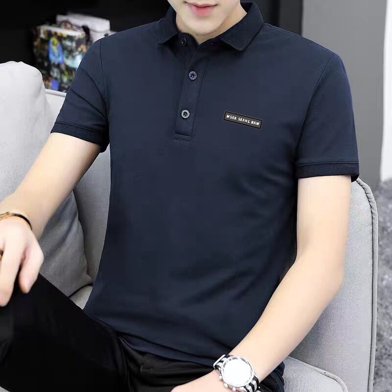 Áo Thun Polo Tay Ngắn Dáng Ôm Màu Xám Đơn Giản Thời Trang Mùa Hè Cho Nam