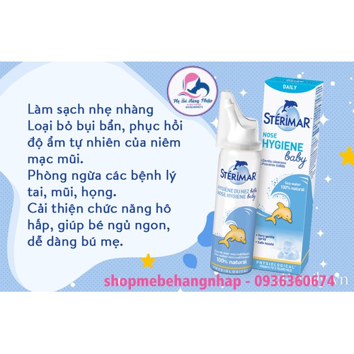 Nước muối biển dạng xịt STERIMAR bébé dành cho bé - hàng Pháp