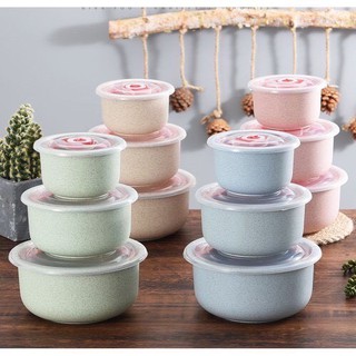 Set 3 bát lúa mạch có nắp hút chân không