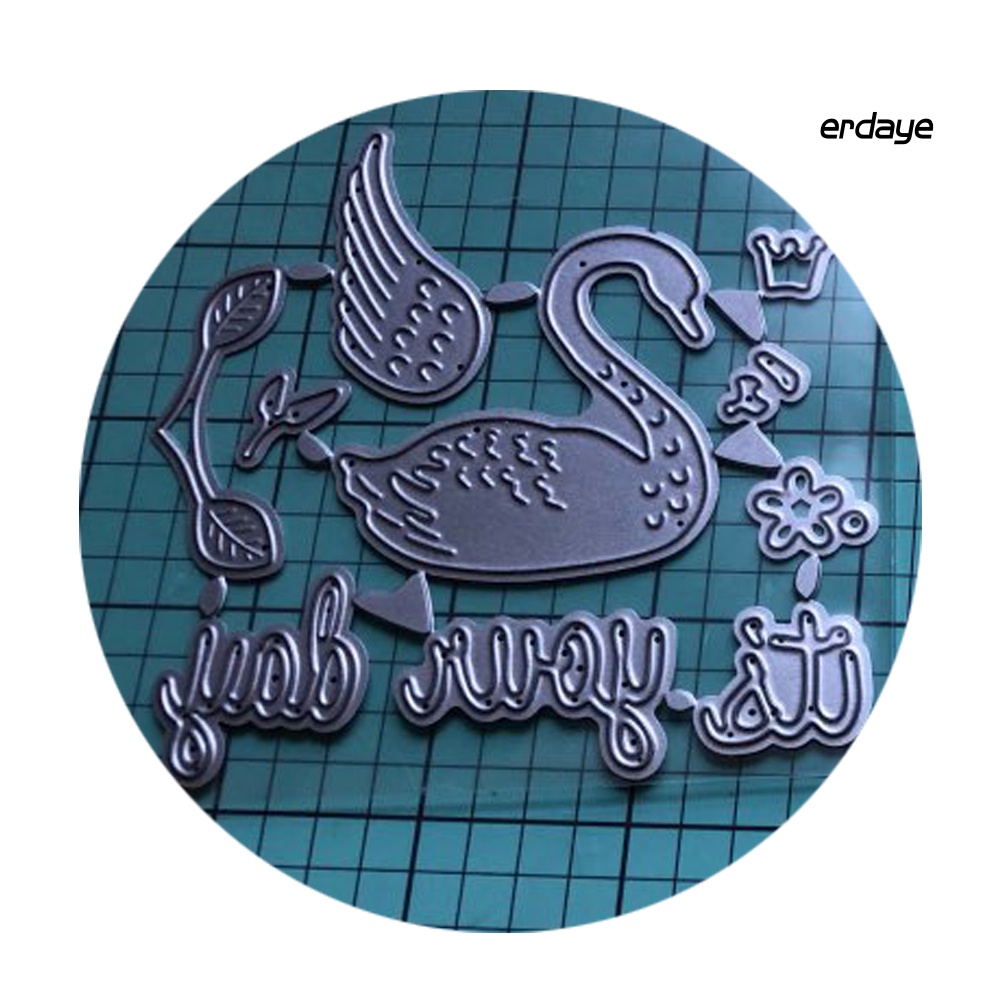 Khuôn cắt giấy làm từ kim loại hình thiên nga trang trí Scrapbook