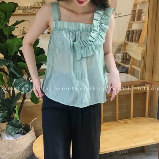 Áo 2 dây bèo vải organza