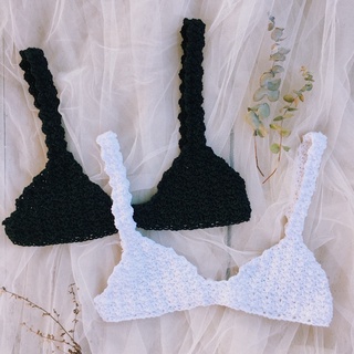 Bra len móc mẫu 2- bikini len - bralette xinh xắn - xanhlanhes