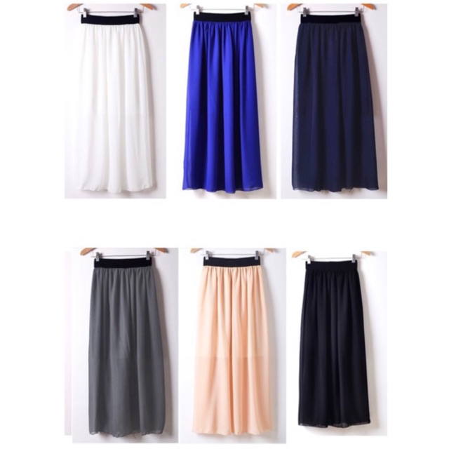 Chân váy voan dài