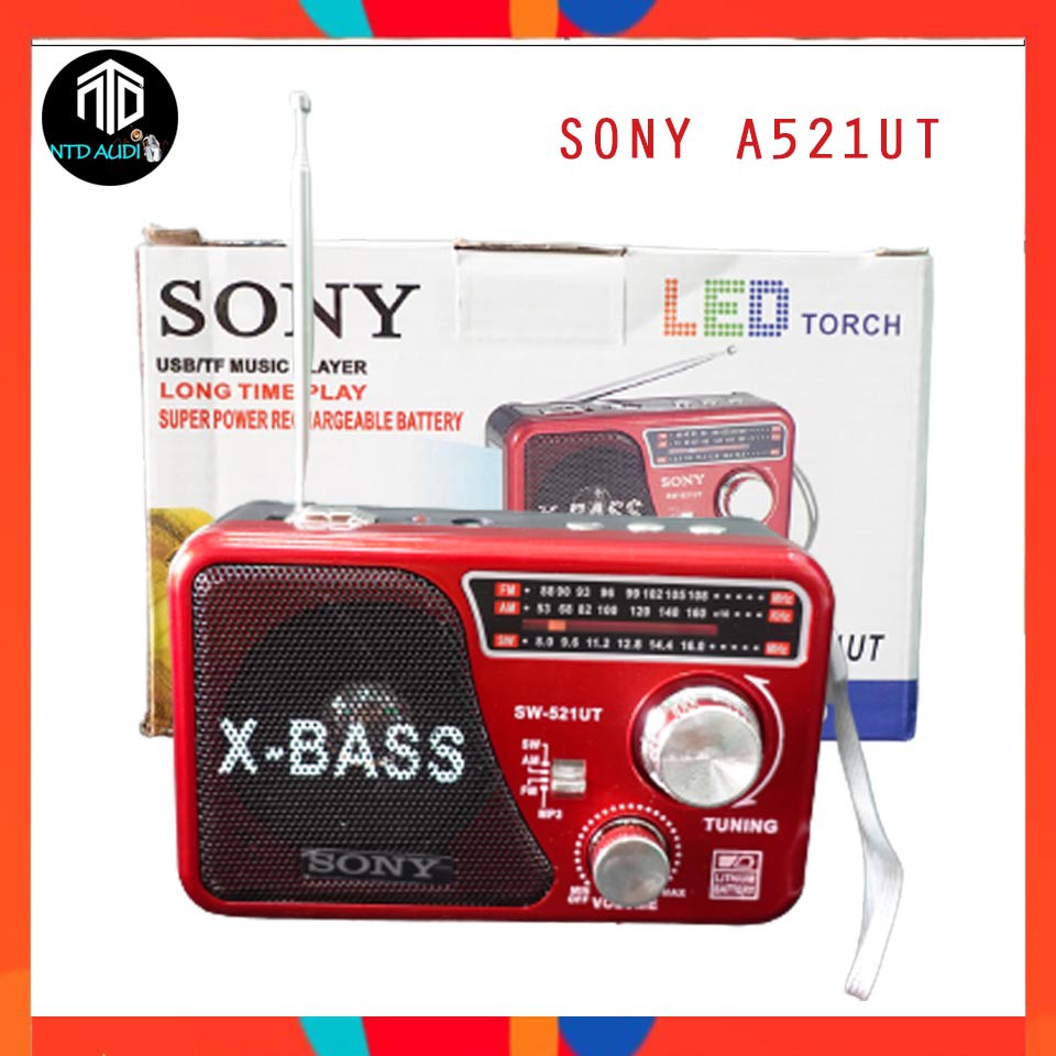 Đài Radio FM- AM, Sony SW-521UT có Đèn và hỗ trợ USB và thẻ nhớ TF cực tiện lợi, dễ sử dungjn cho người già