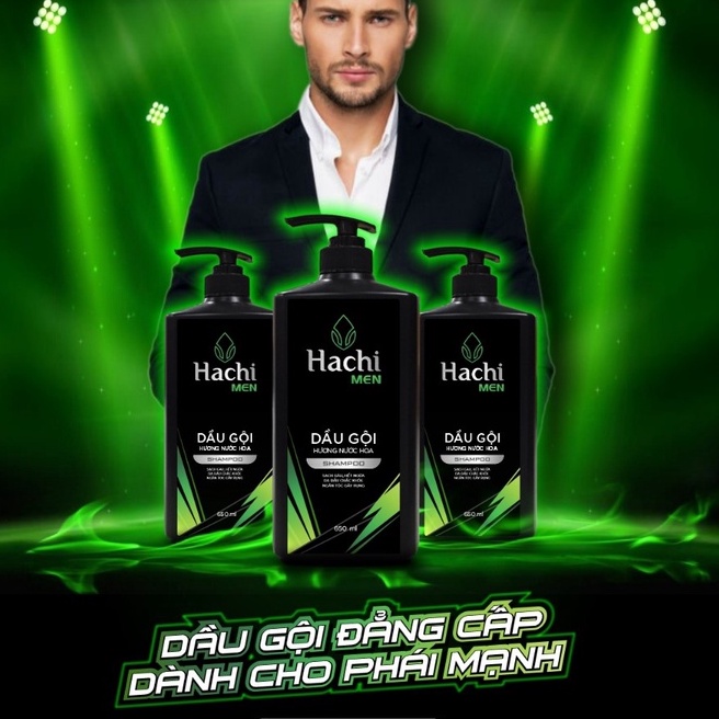 Dầu gội đầu Hachi Men hương nước hoa 650ml sạch gàu hết ngứa da đầu chắc khỏe ngăn gãy rụng - Dầu gội nam
