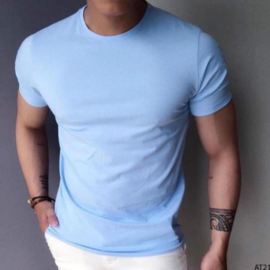 Áo Phông Cộc CỔ TRÒN, Chất Cottonm Thấm Hút Mồ Hôi, Co Dãn Cực Dế chịu | BigBuy360 - bigbuy360.vn