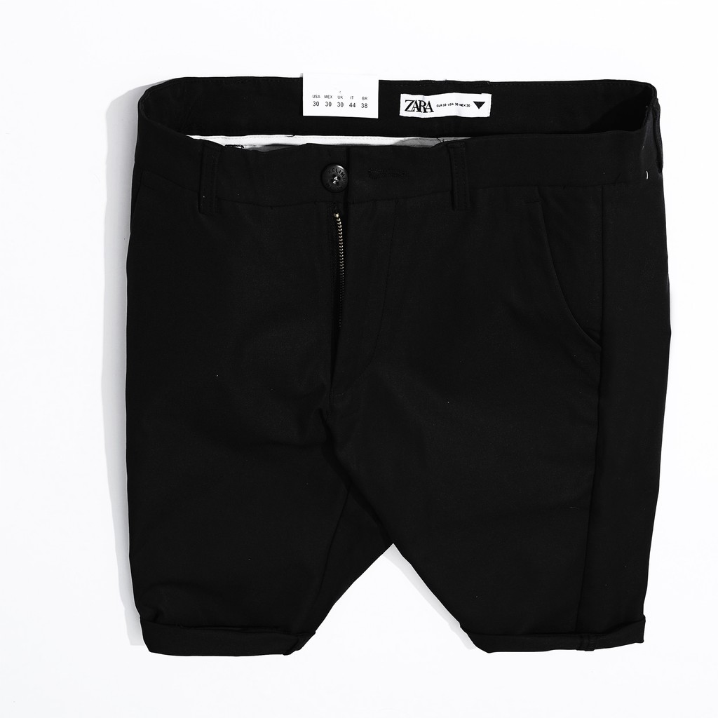 Quần short nam ZARA vải kaki cao cấp MÀU ĐEN - PHONG CÁCH MÙA HÈ