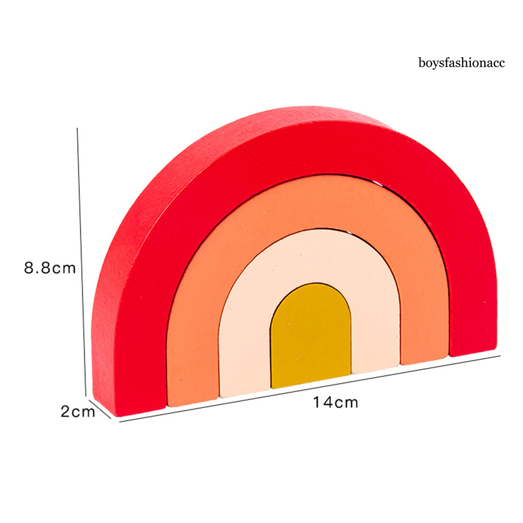 4 Khối Gỗ Xếp Hình Màu Cầu Vồng Cho Bé