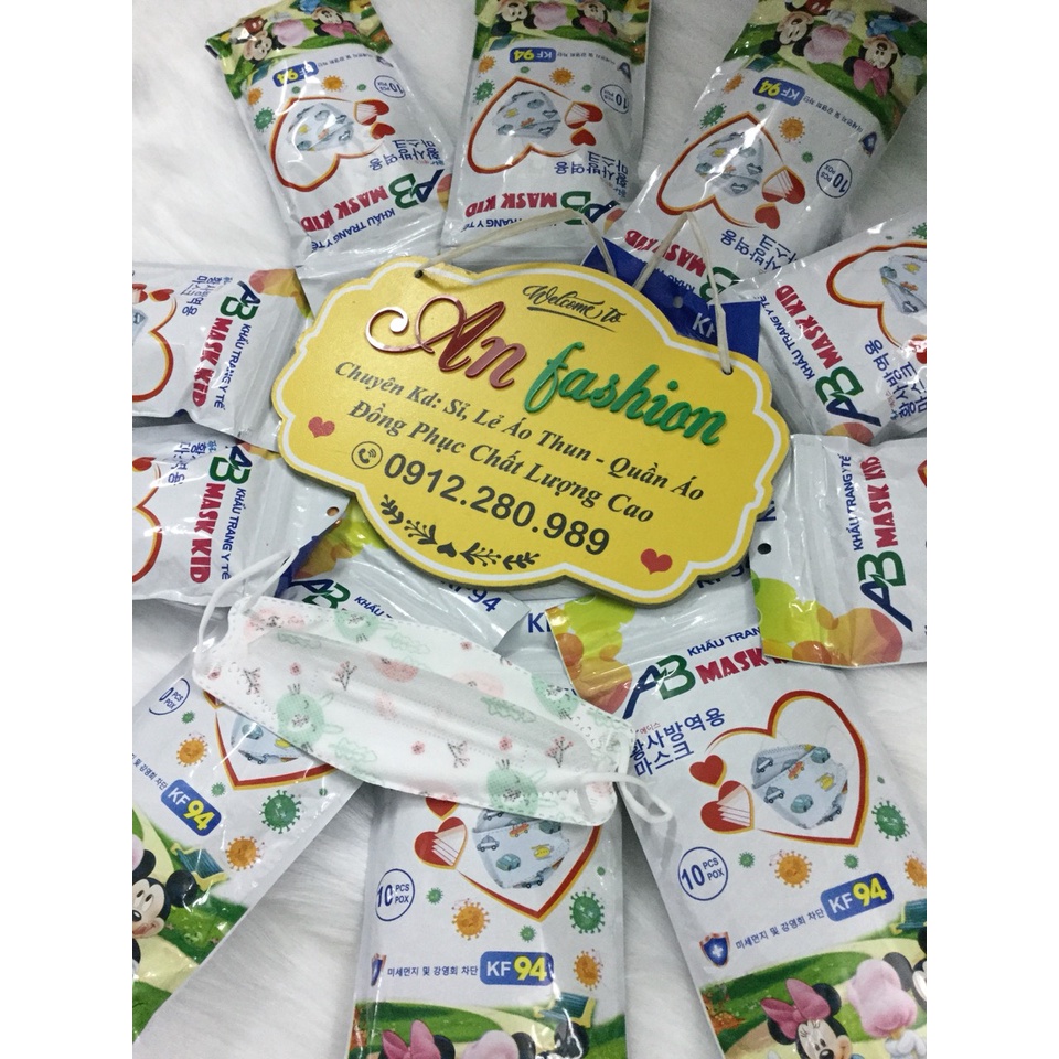 Combo 10 gói Khẩu trang KF94 cho bé gói 10 cái 4 lớp kháng khuẩn an toàn thời trang