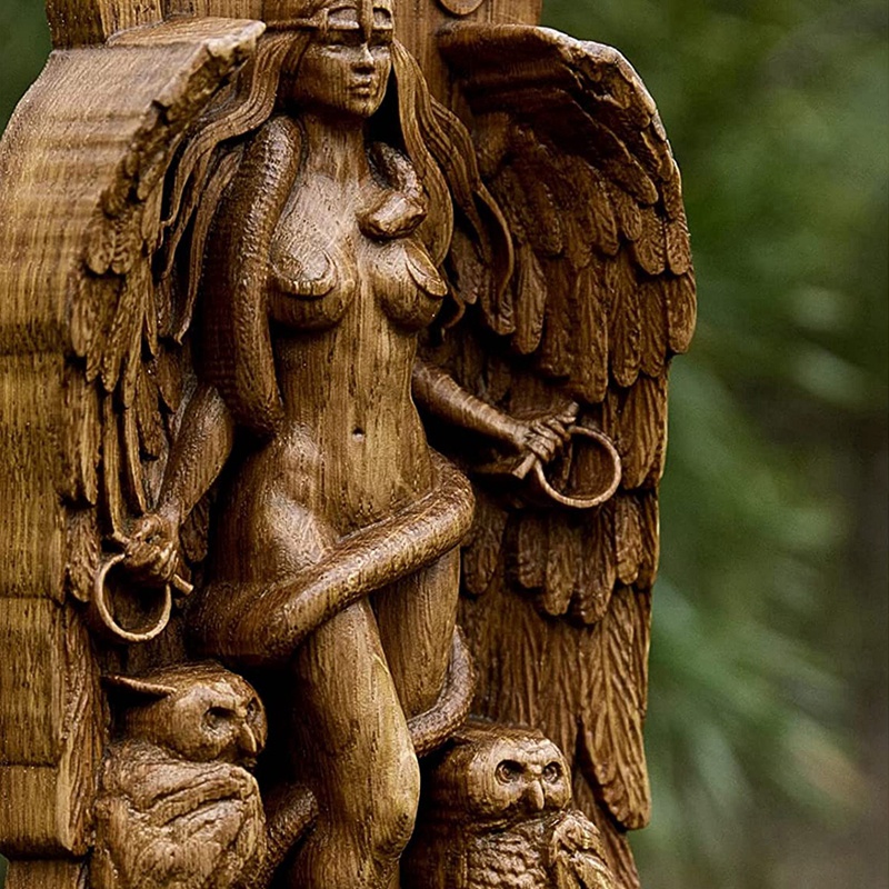 Ancient Wiccan Goddess Statue,Altar Sculpture,Greek Goddess Statue Mythology Mother Earth Gaia Figurines for Pagan Home