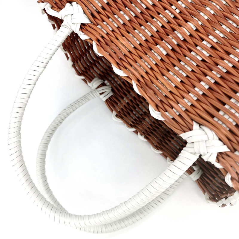 Giỏ Đan Mây Bằng Nhựa Thủ Công Tiện Dụng Mang Theo Dã Ngoại