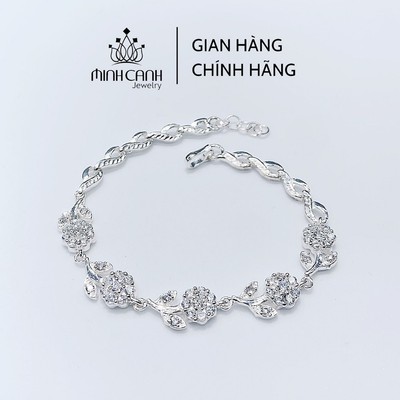 Lắc Tay Bạc Nữ Hoa Hồng Đính Đá - Minh Canh Jewelry