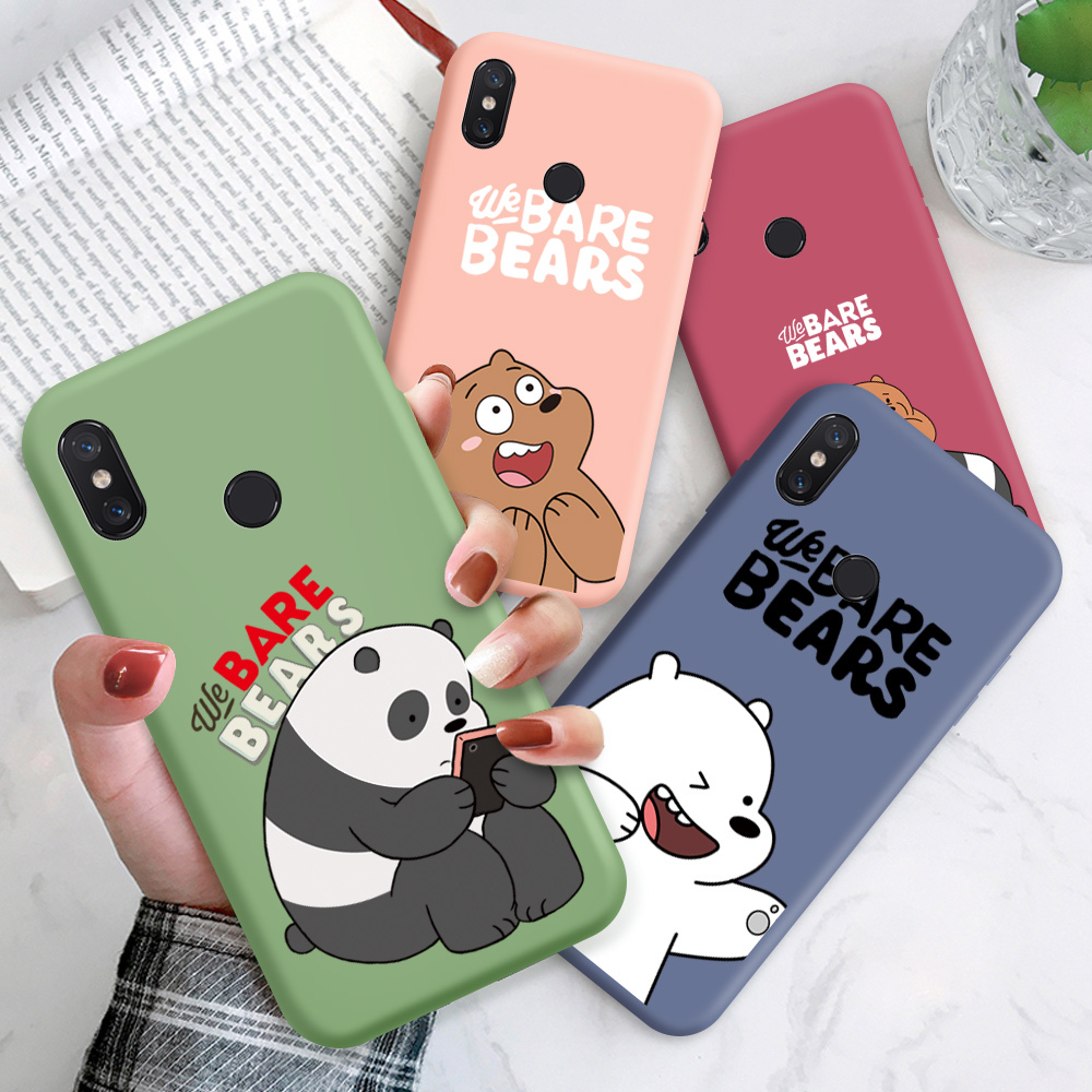 Ốp điện thoại Silicone mềm họa tiết We Bare Bears cho Xiaomi mi 6 6X A2 8 8Se 8 Lite 8 Pro