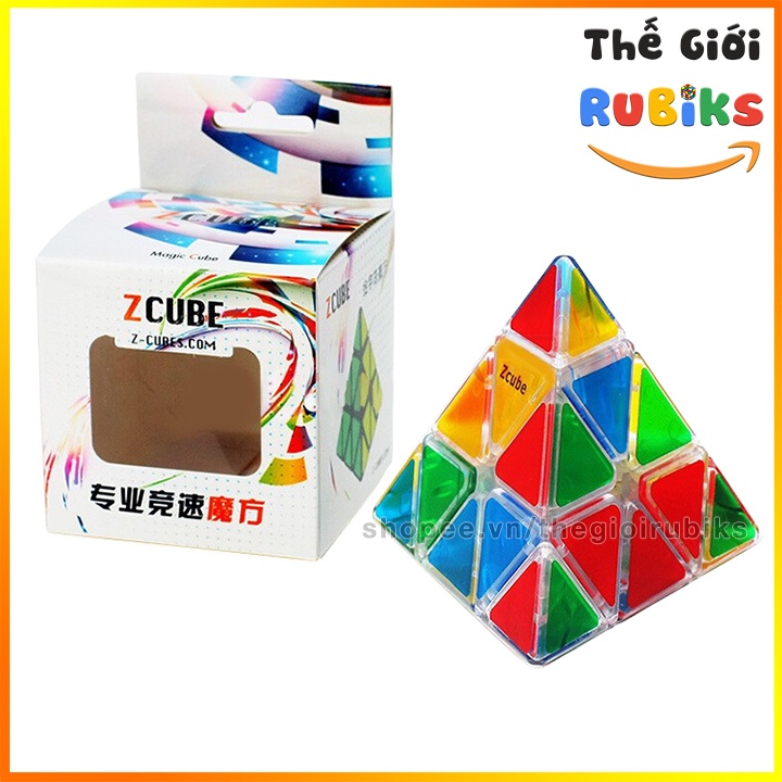 Rubik Tam Giác TRONG SUỐT ZCube Pyraminx 3x3 Transparent Đồ Chơi Z-Cube