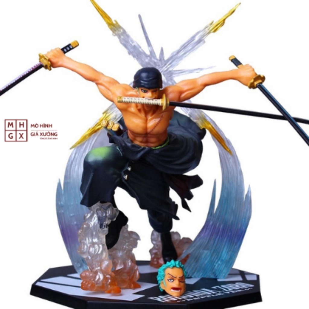 Mô hình One piece Zoro figure F.zero có 2 đầu hàng cao cấp đế có chữ tên nhân vật Zoro cao 18cm có hiệu ứng đặc biệt