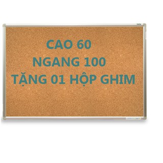 Bảng ghim bần khung nhôm treo tường 60 x 100 cm