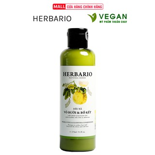Dầu xả Vỏ bưởi & Bồ kết HERBARIO 270ml giúp tóc suôn mượt