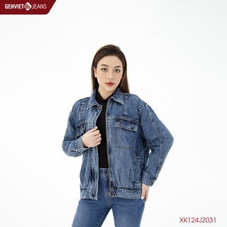 Áo Khoác Jeans Nữ GENVIET Chất Bò Mềm Cao Cấp Co Giãn XK124J2031