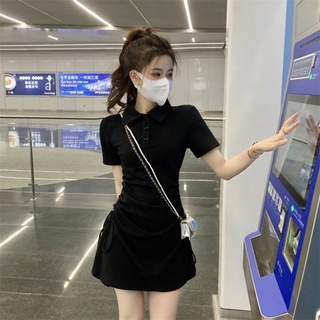 Váy Polo dây rút hai bên vải cotton mềm co giãn 4 chiều tôn dáng