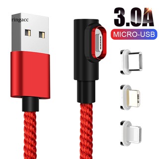 【RAC】Elbow Magnetic Plug Adapter Fast Charge Data Cable for iPhone Micro USB Type-C