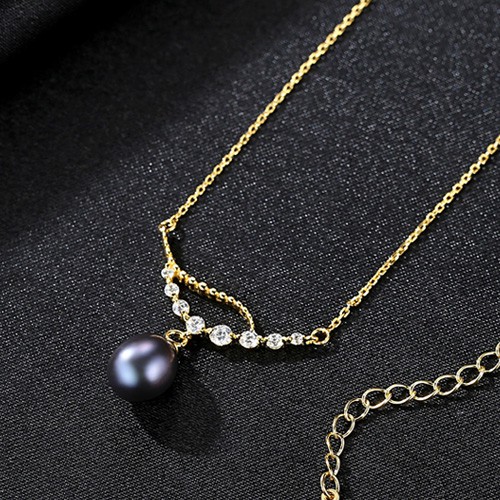 Dây Chuyền Bạc Nữ Thiết Kế Dàn Hoa Đính Đá và Ngọc Trai Nuôi Thiên Nhiên Xinh Đẹp Dành Cho Nữ DB2339 - Bảo Ngọc Jewelry