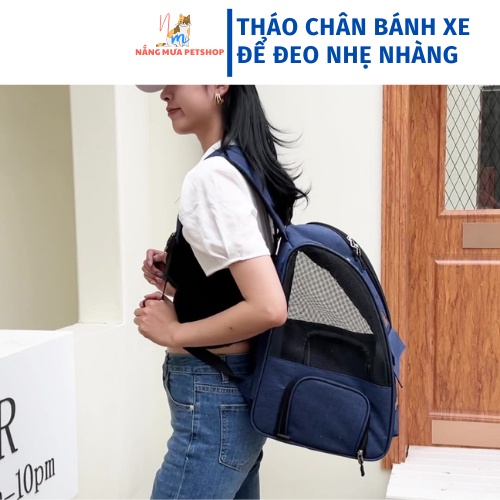 Balo cho mèo, balo du lịch cho chó mèo có bánh xe đẩy, túi vận chuyển chó mèo