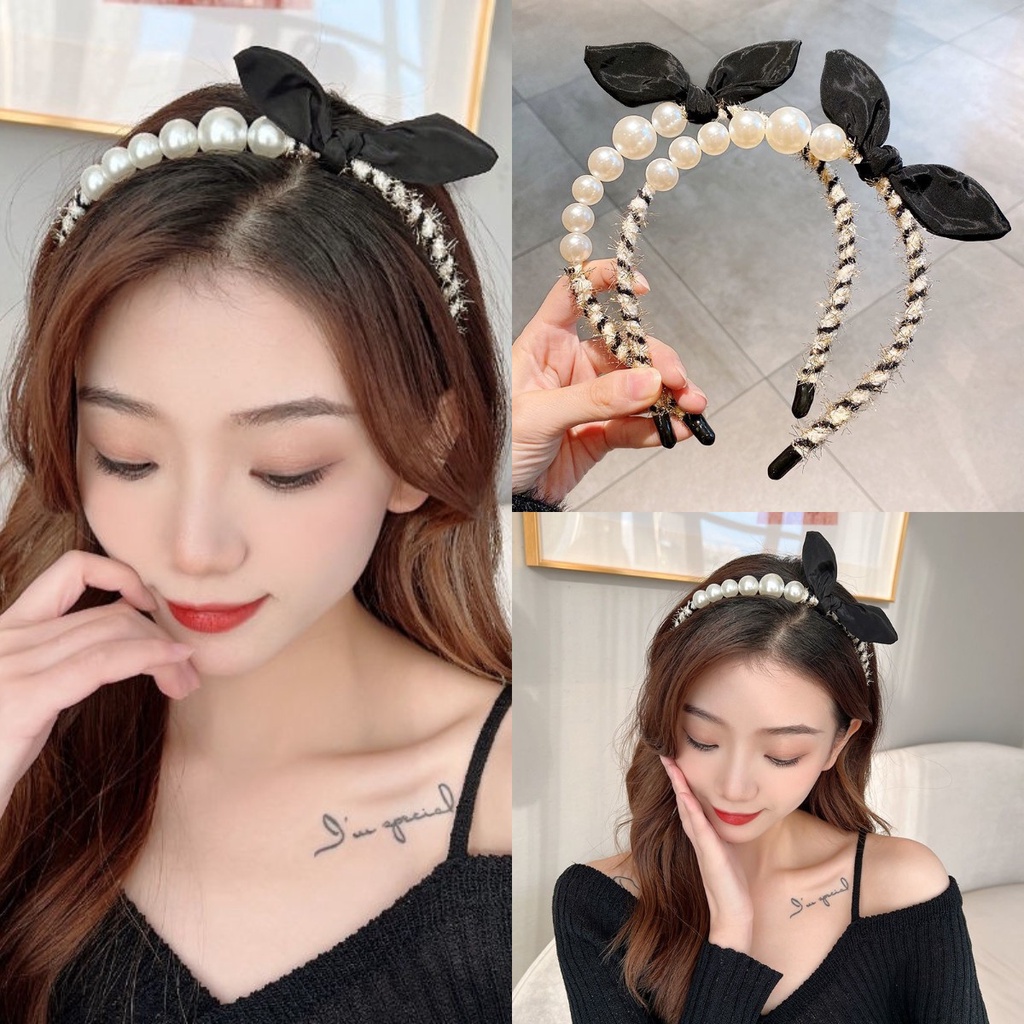 Băng Đô Cài Tóc Màu Trắng Đen Thời Trang Mùa Hè Cho Bé Gái