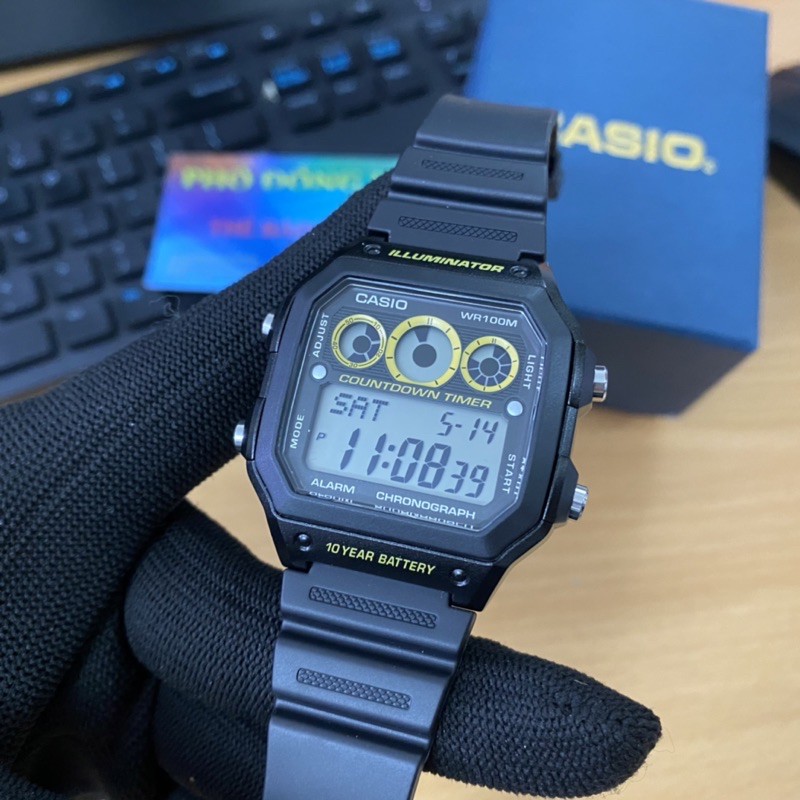 Đồng hồ nam dây nhựa Casio Anh Khuê AE-1300WH-1AVDF