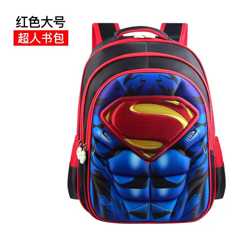 Balo đi học cho bé trai in hình 3D Supper cặp đi học nam  TE7