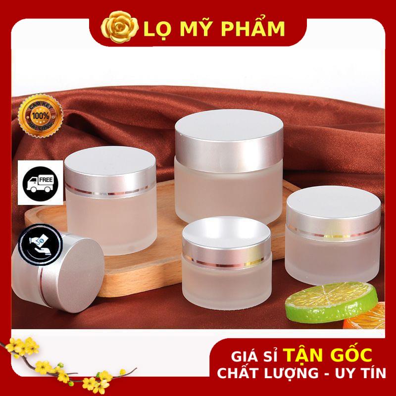 Hủ Đựng Kem ❤ GIÁ TỐT NHẤT ❤ [15g,20g,30g,50g] Hủ Chiết Mỹ Phẩm Thủy Tinh Nắp Bạc , phụ kiện du lịch