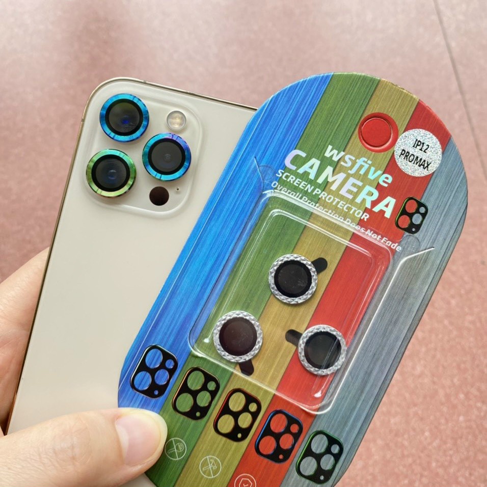 Dán camera cho iphone ,3 mắt riêng biệt viền nhôm chống rơi vỡ, kính cường lực, bảo vệ viền