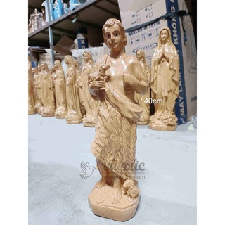 Tượng thánh Gioan Tẩy Giả giả gỗ 40cm | Tượng Công giáo Vũ Đức