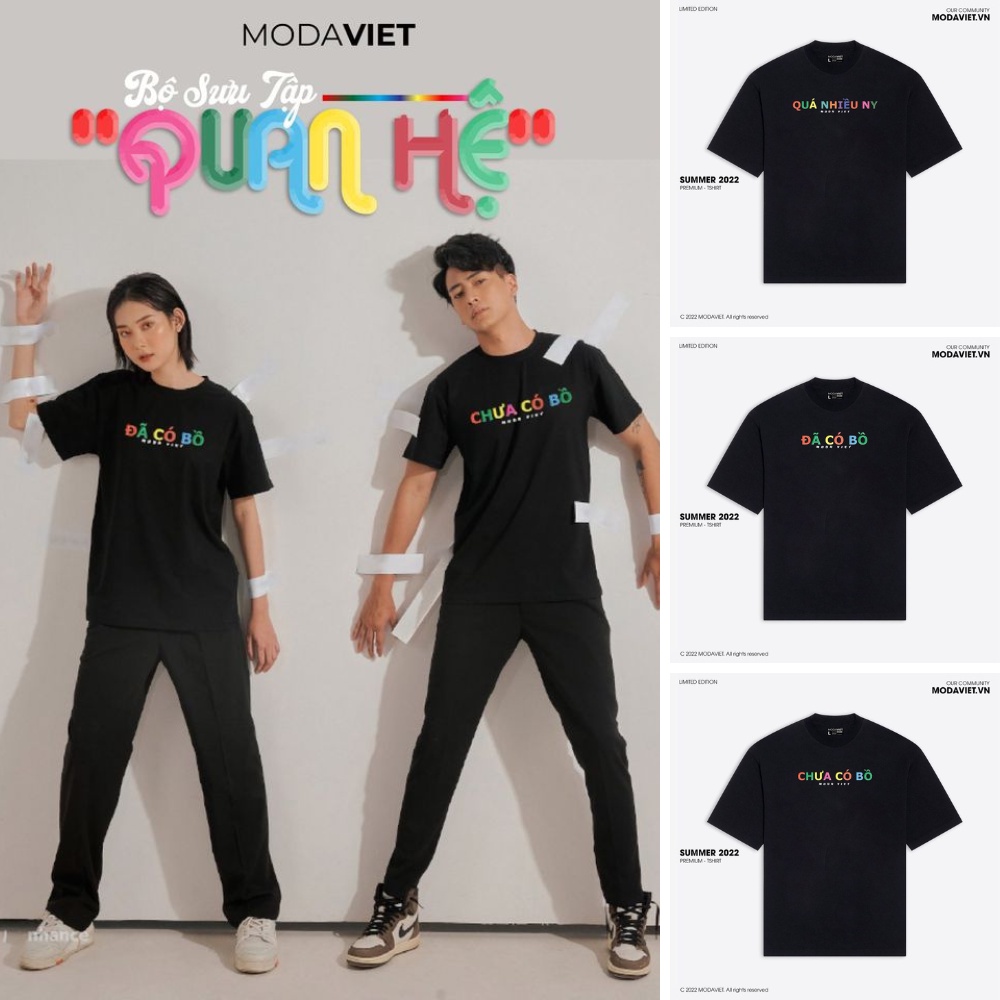 Áo đôi nam nữ mùa hè, áo phông unisex Cotton mềm mát, bộ sưu tập 2022