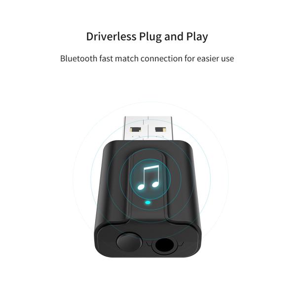 2 in 1 Bluetooth 5.0 Transmitter Receiver 3.5mm AUX HIFI Stereo Audio USB