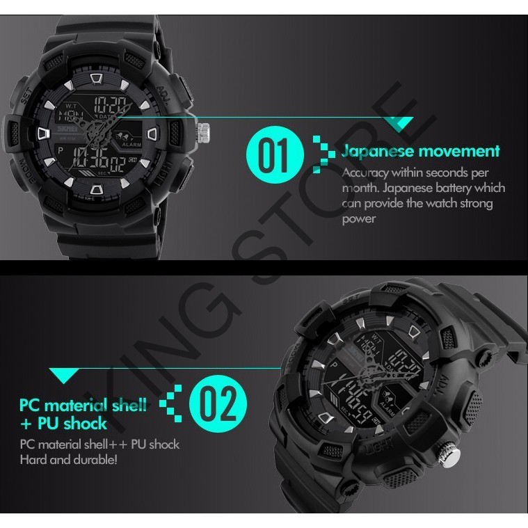 Đồng hồ thể thao nam năng động, bền bỉ chống nước chống sốc cao cấp SKMEI DH032 -KING STORE | BigBuy360 - bigbuy360.vn