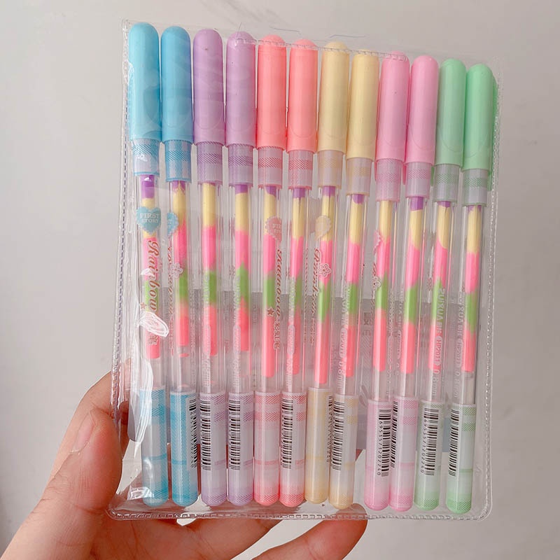 Set 12 Bút Đánh Dấu Nhiều Màu Sắc Phong Cách Hàn Quốc