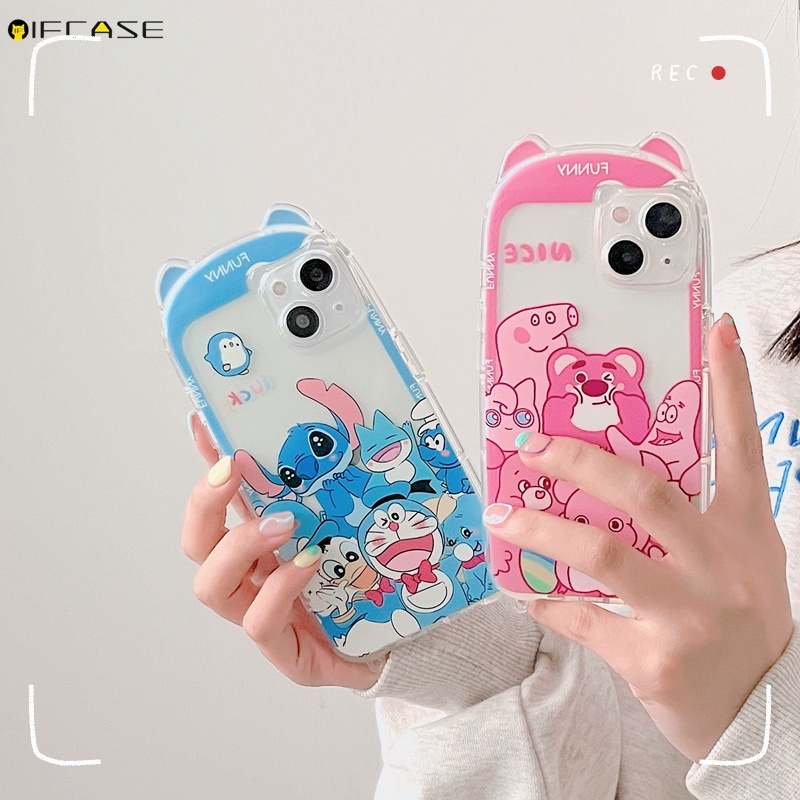 Ốp Điện Thoại Mềm Trong Suốt Họa Tiết Hoạt Hình Sáng Tạo Cho iPhone 13 12 11 Pro Max