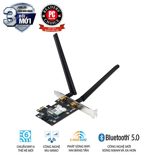 Cạc mạng Wifi 6 Asus PCE-AX3000 Chuẩn AX3000 Tray (Chính hãng Asus Việt Nam)