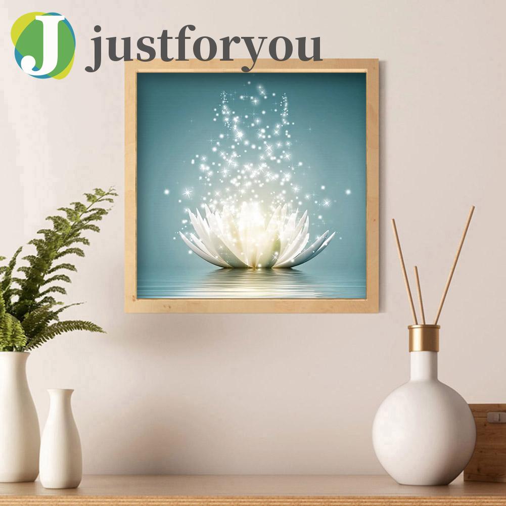 Bộ Tranh Đính Đá 5D Toàn Diện Họa Tiết Hoa Sen Độc Đáo DIY