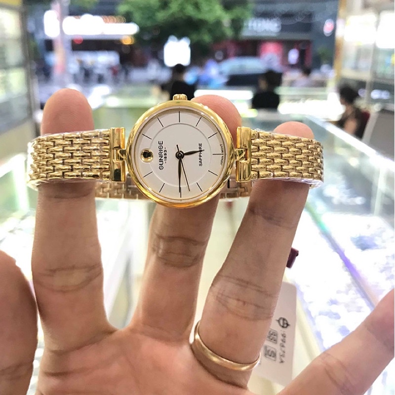 Đồng hồ nữ SUNRISE 9967AA siêu mỏng, full hộp chính hãng, Kính Sapphire chống xước