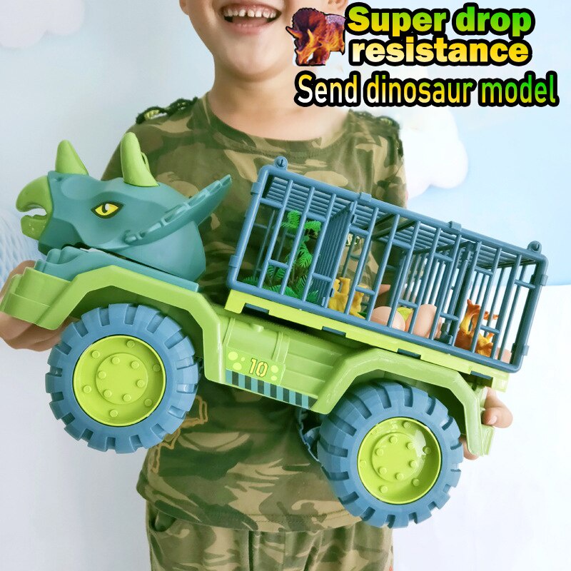 Đồ Chơi Xe Tải Khủng Long Lưng Kéo Thú Vị Cho Bé