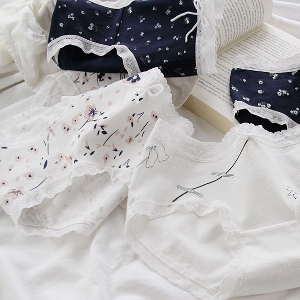 Quần Lót Cotton Nữ DOLLY SECRET Viền Ren Y Tế Học Sinh Cao Cấp Họa Tiết Màu Trắng Vải Kháng Khuẩn Mềm Mại QL050 | BigBuy360 - bigbuy360.vn