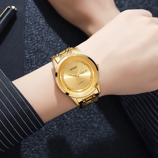 Đồng Hồ Quartz Nam Dây Thép Không Gỉ Mạ Vàng Chống Thấm Nước SKMEI 1870