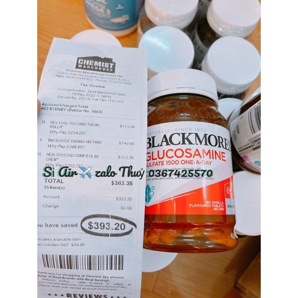 (date 2023/bill) Glucosamine Blackmores 180v, viên uống xương khớp