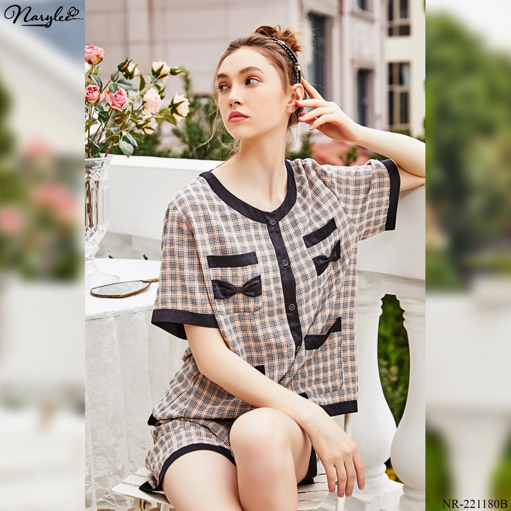 Đồ bộ mặc nhà nữ cao cấp Narylee áo cộc quần đùi chất cotton nhập khẩu mềm mịn chống tia UV kháng khuẩn mã NR - 221180