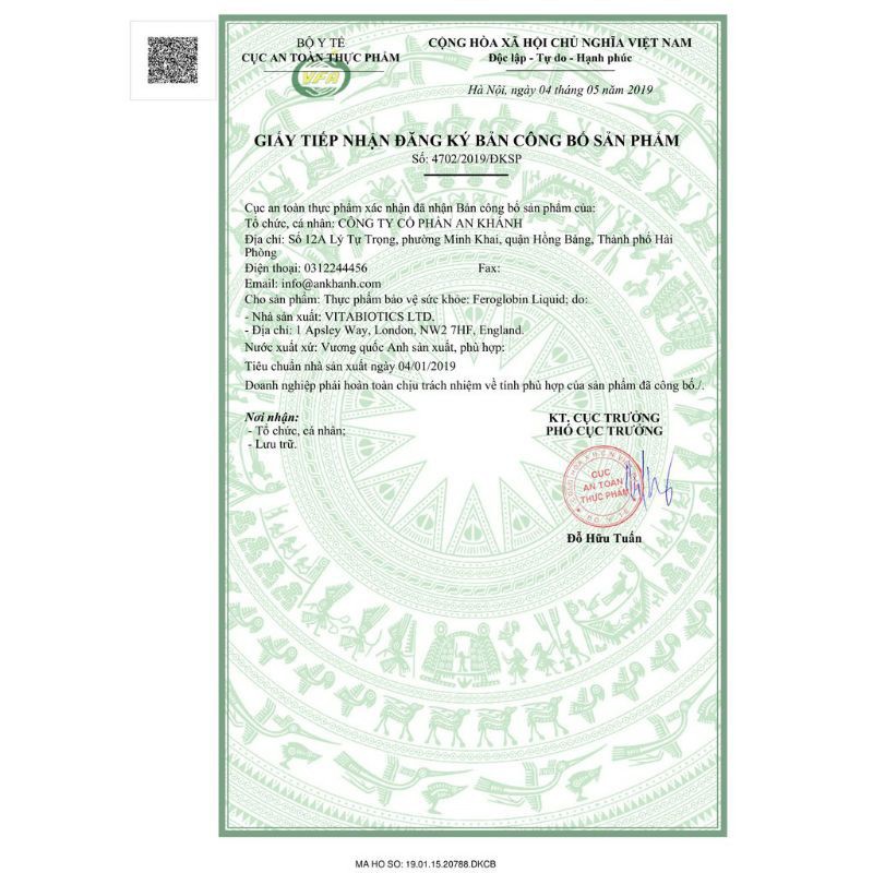 Siro Sắt dạng nước Feroglobin Vitabiotics UK - 200ml - Bổ sung sắt tự nhiên | Thế Giới Skin Care