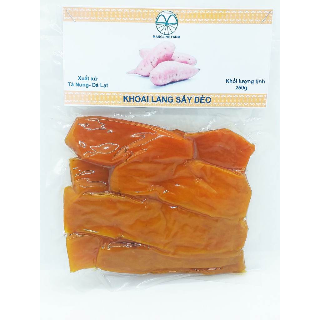 Khoai lang sấy dẻo không đường Mangline Farm Đà Lạt 250g đồ ăn vặt giảm cân hiệu quả thơm ngon đặc sản Đà Lạt | BigBuy360 - bigbuy360.vn