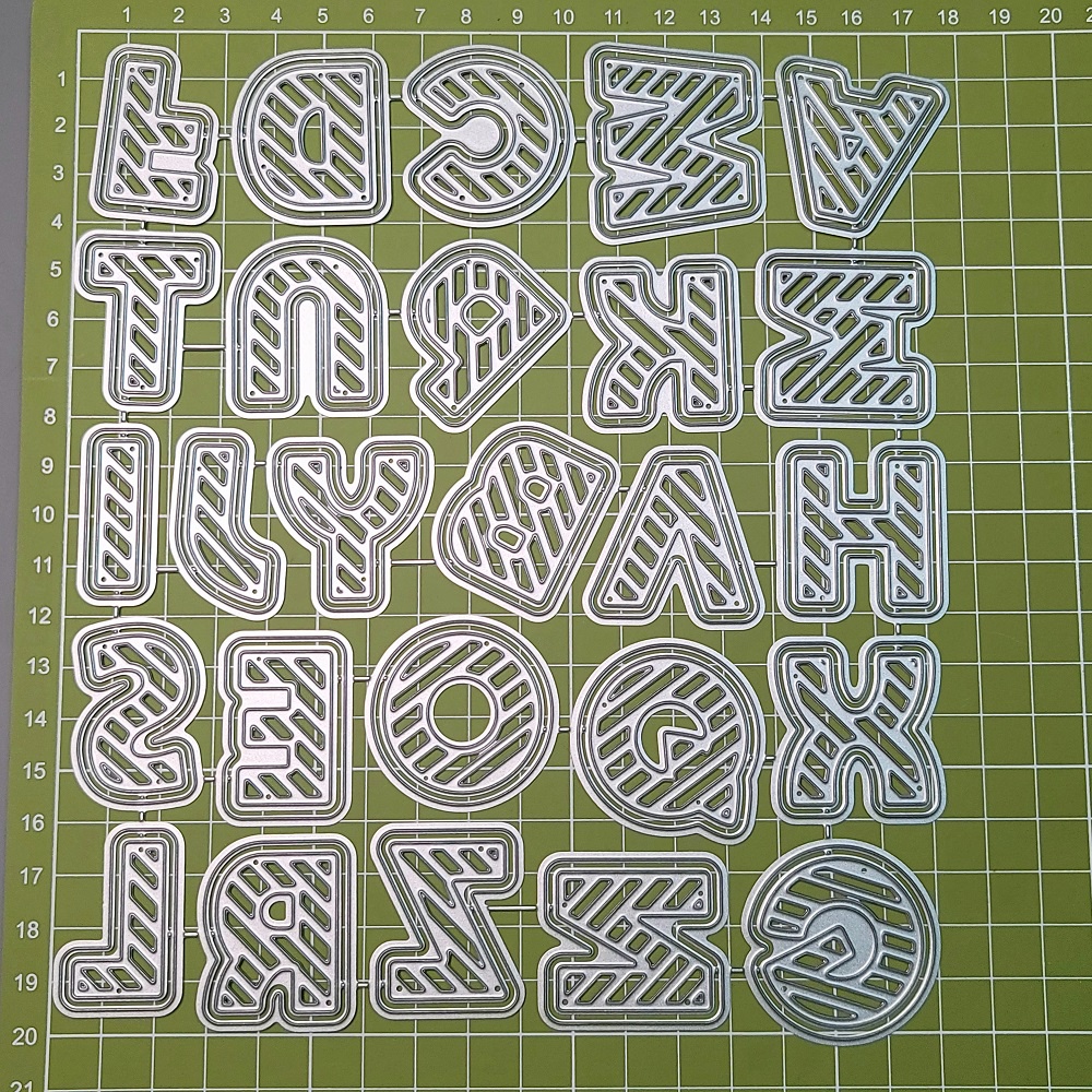 Khuôn Cắt Giấy Kim Loại 2 Lớp Hình Chữ Cái Kích Thước Lớn diy