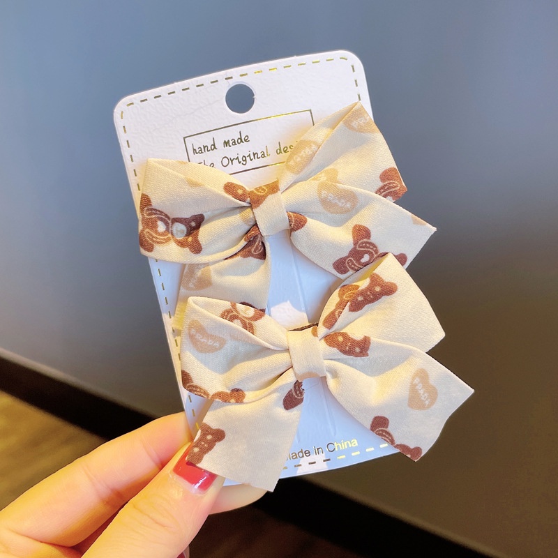 Set 2 Kẹp Tóc Nơ Dễ Thương Dành Cho Nữ